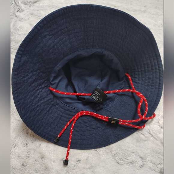 Miu Miu $795 Denim Bucket Hat Navy 2 Tone Red Cord SOLD OUT THROUGH MANUFACTURER - Picture 2 of 11